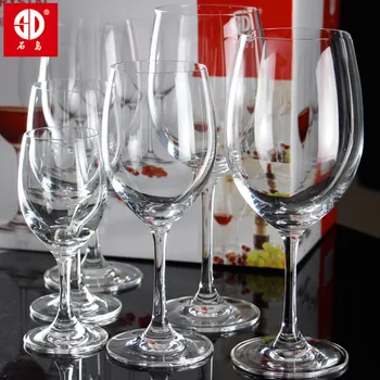 

6 pieces pack Wholesale genuine goblet import craft red wine cup large lead free crystal glass 455ML