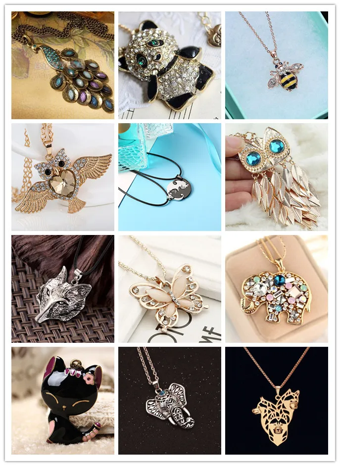 Animal Pendants Necklaces Cat Owl Bee Horse Bat Wolf Pendant Necklace Couples Jewelry Multi Style New