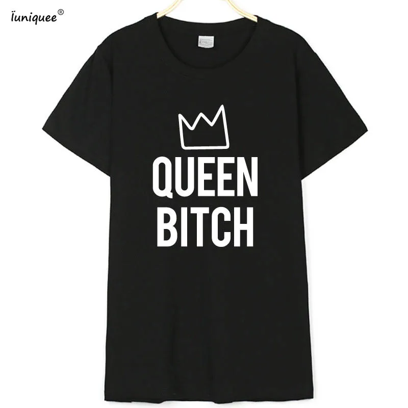 Queen bitch Футболка женская хипстерская одежда tumblr Лето 2017 Забавные футболки с