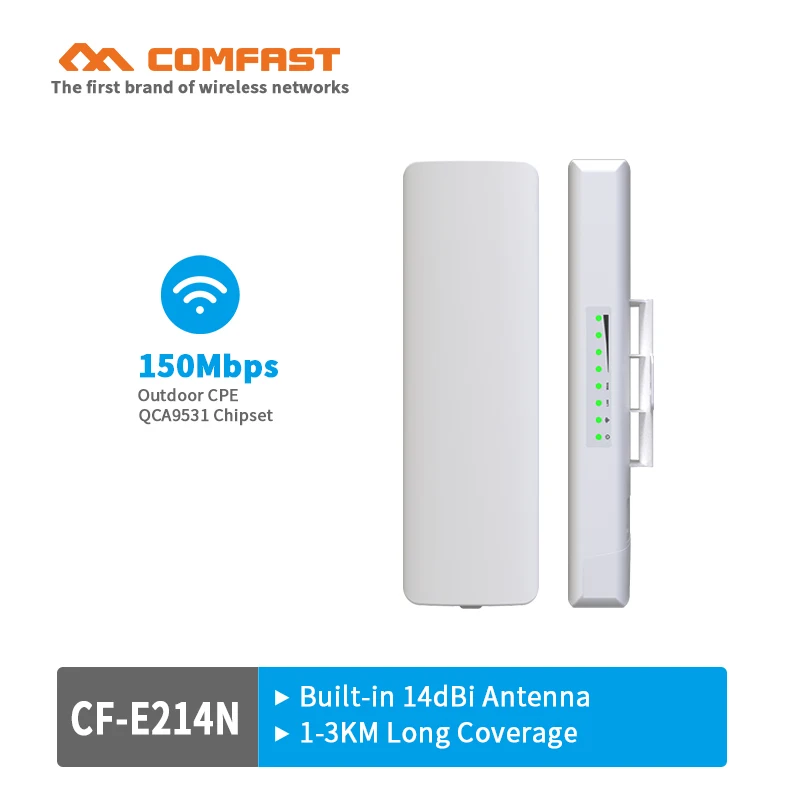 

COMFAST CF-E214NV2 150Mbps wi-fi Access Point Outdoor WIFI CPE Wireless Bridge 1-3KM Range Extender Client Router For IP Camera