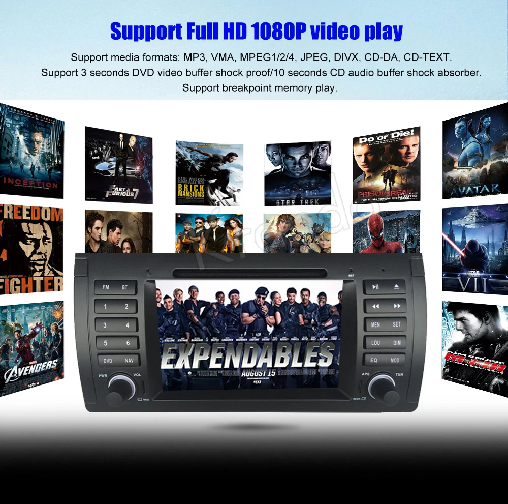 Top Krando 7" Android 9.0 for BMW E39 M5 1995-2003 GPS For Landrover 2002-2004 car audio dvd player navigation multimedia system 10