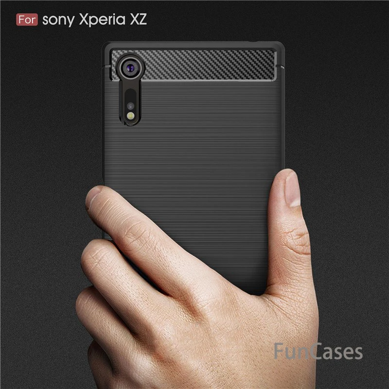 Роскошный чехол из углеродного волокна и ТПУ для sony Xperia XZ XZ2 XZ3 XA1 Ультра мягкий