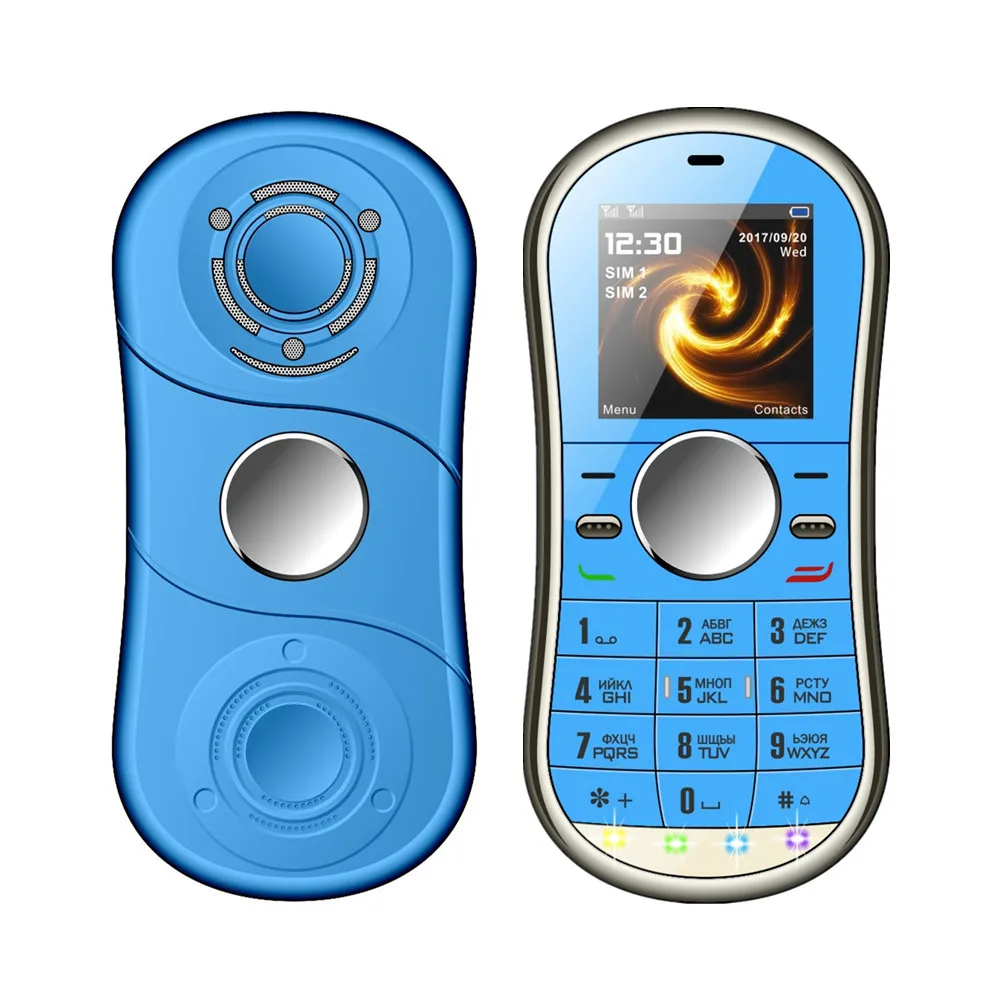 Blue Standard SERVO S08 Спиннер-Спиннер Мобильный телефон 1,3 дюймов двойной SIMGPRS Bluetooth FM радио Ручной Спиннер сотовый телефон с русской клавиатурой - Цвет: Blue Standard