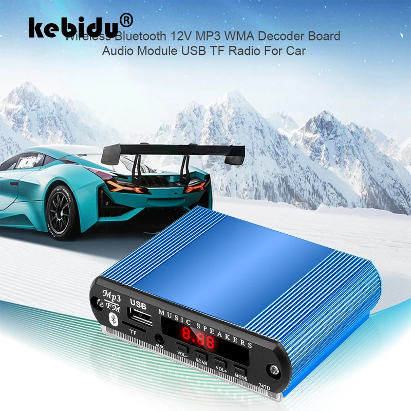 

Car Bluetooth Wireless Mp3 Player Handsfree with MIC Recording TF USB 3.5mm AUX 5V 12V Car Audio Modification kit for Speakers