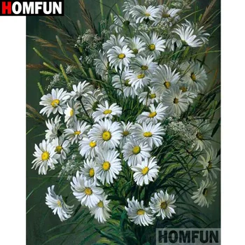 

HOMFUN Full Square/Round Drill 5D DIY Diamond Painting "Daisy landscape"3D Diamond Embroidery Cross Stitch Home Decor A20216