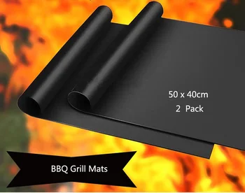 

2PCS - 50x40 cm Big BBQ Grill Mat PTFE Non-Stick Reusable Baking Liners Teflon Cooking Sheets Barbecue Grilling Kitchen Tool