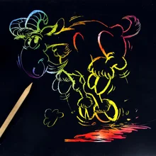 

New LiuPingTang 10pcs/set Pupils children colorful creative hand-painted A4 scraping paper diy graffiti Coloring Book