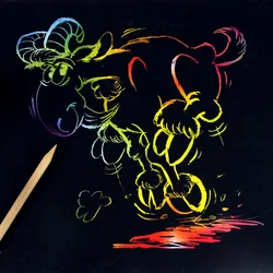 Nova LiuPingTang 10 pçs/set Alunos crianças criativo colorido mão pintado A4 raspagem de papel diy graffiti Livro Para Colorir