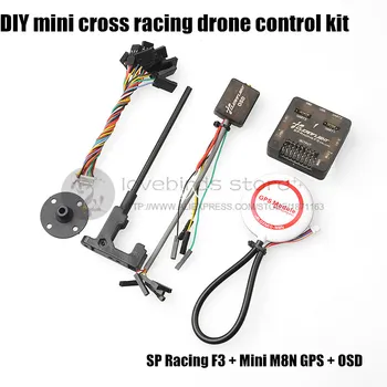 

DIY mini drone flight control kit SP racing F3 + mini M8N GPS + CF OSD + holder for QAV250/robocat270/nighthawk 250 quadcopter