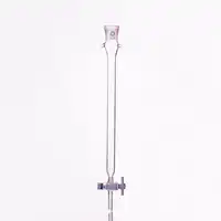 Sandless plate flash column,O.D.17mm,E.L.200mm/250mm/300mm,With ground mouth 24/29,Chromatographic analysis column,PTFE valve