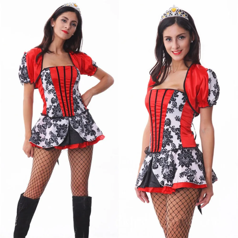 

Womens Queen Costume Sexy Lingerie Uniform Halloween Cosplay Fancy Dress