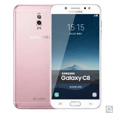 Samsung Galaxy C8(SM-C7100) Super AMOLED FHD 4 Гб ОЗУ 64 Гб ПЗУ 16 МП фронтальная камера Две sim-карты Восьмиядерный Lte 4G мобильный телефон