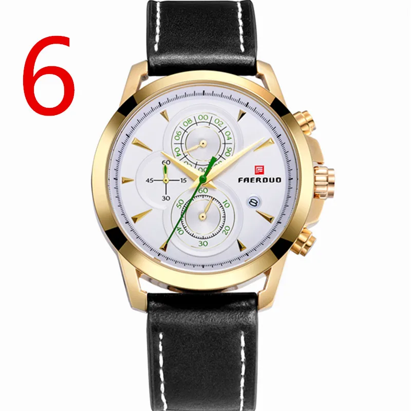 

zou's men New Fashion Watch Leather Band Concise Casual Luxury Business Wristwatch 2222