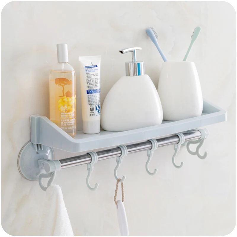 Sucker-style hook rack bathroom shelf toilet bathroom plastic frame kitchen finishing storage rack wall LO518528