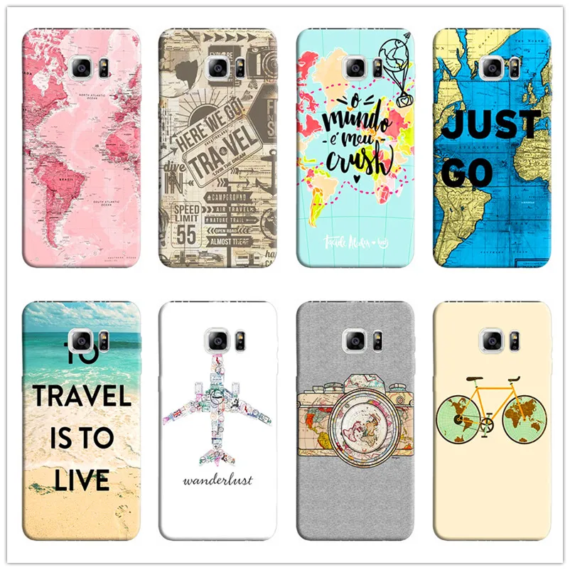

World Map Travel Just Go black soft TUP Phone Case for Samsung Galaxy S6 S7 s6edge s7edge s8 s8plus s9 s9plus s5 coque shell