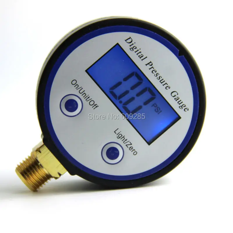New 0 8bar G1/4 brass port Battery Powered digital pressure gaugein Pressure Gauges from Tools