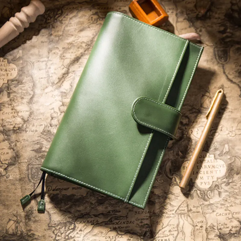 Записная книжка Yiwi для путешественников, оливковый, зеленый, натуральная кожа, планировщик,, записная книжка для Мидори, дневник, винтажный личный журнал, канцелярские принадлежности - Цвет: Green