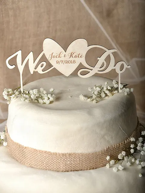 We Do Cake Topper Heart Engraved Wedding We Do Cake Topper Heart Engraved Wedding