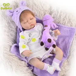 Bebe Кукла реборн 18 дюйм(ов) 43 см Силиконовые reborn baby doll Baby живой Boneca menina Спящая кукла для девочки подарки игрушки