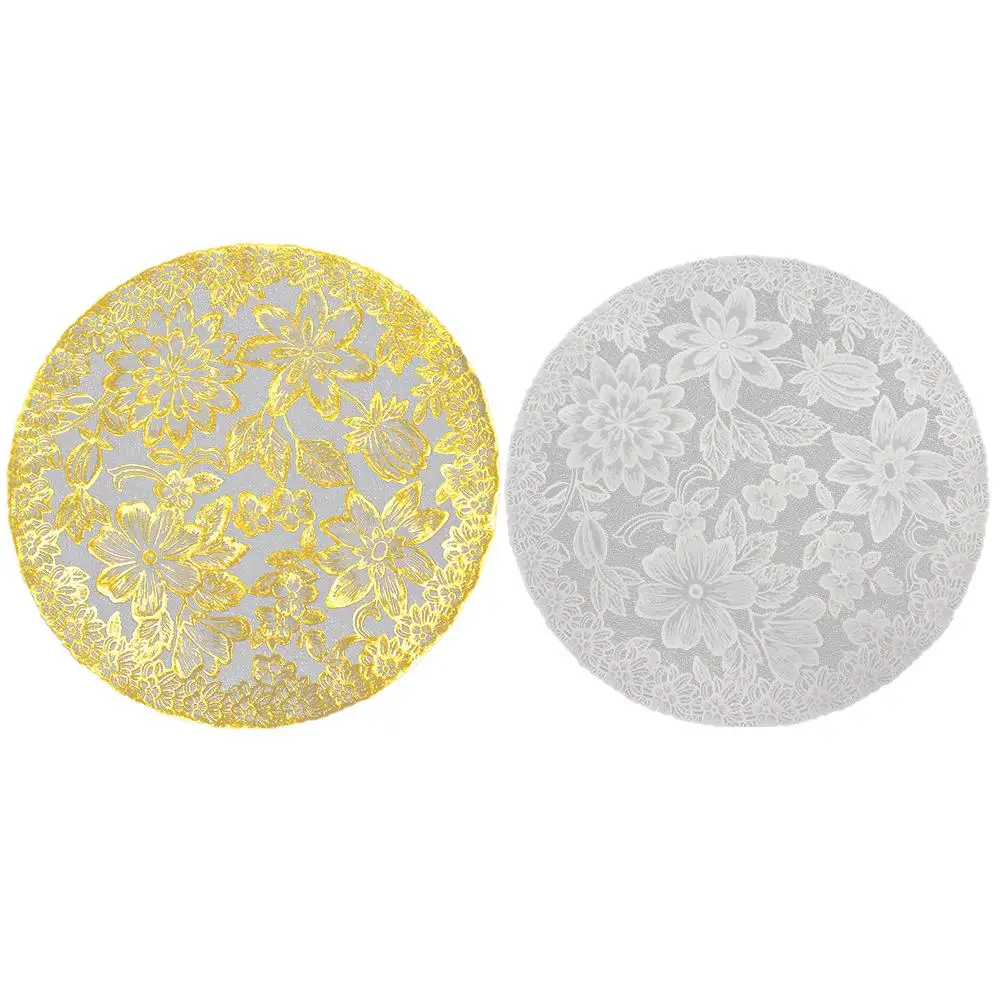 

Waterproof Lace Table Mat Gold Round Table Mat Lace Doily Placemat Round