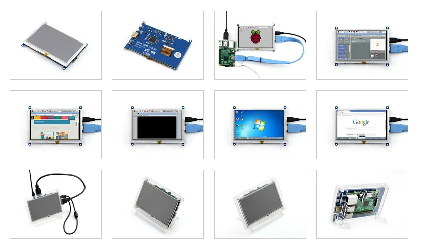 Waveshare RPi 5 дюймов HDMI lcd B с прозрачным чехол-дисплеем сенсорный экран для Raspberry Pi B+/2B/3B Banana Pi/Pro BeagleBone черный и т. д