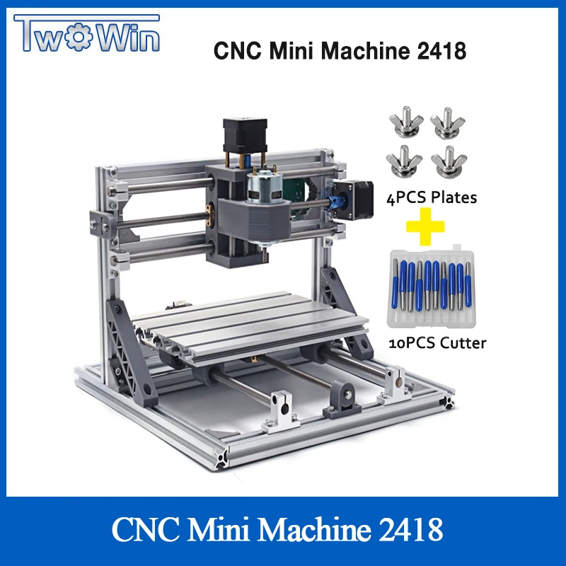 TWOWIN CNC 2418 мини лазерный станок Рабочая зона 24x18x4 5 см 3 оси PCB фрезерный с GRBL