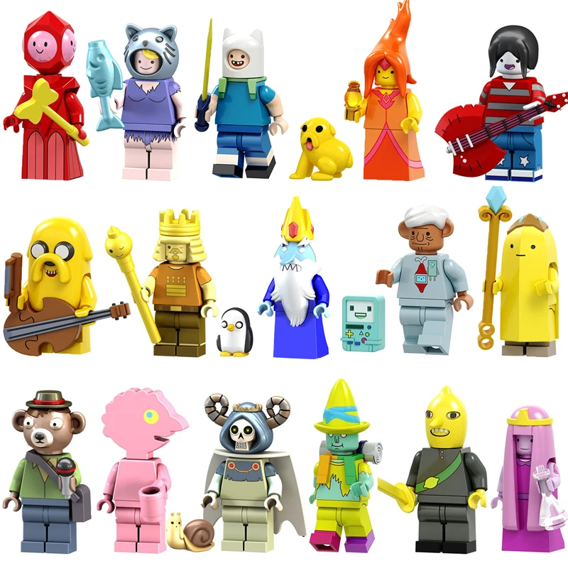 

Single legoings Adventure time Action Finn Banana Guard Jack Flame Princess duke Party Figures Building Blocks Kids Toys Gift