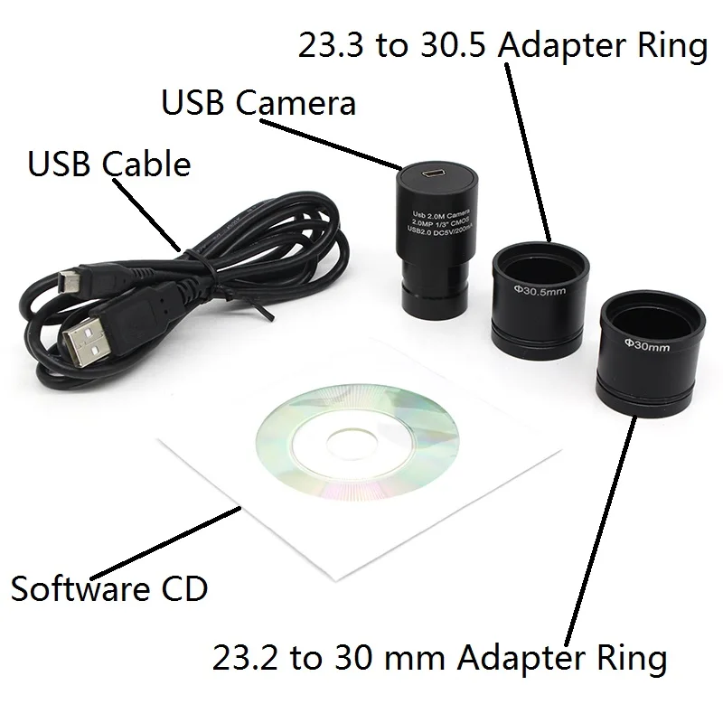 2MP или 5MP HD CMOS USB камера микроскоп электронный цифровой окуляр с адаптером кольцо Просмотр фотографии запись измерения