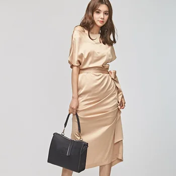 

Loose Sashes Casual Ladies Dresses Women Solid Korean Style Summer Dress 2019 Vestido Longo Short Sleeve Corset Long Party Dress