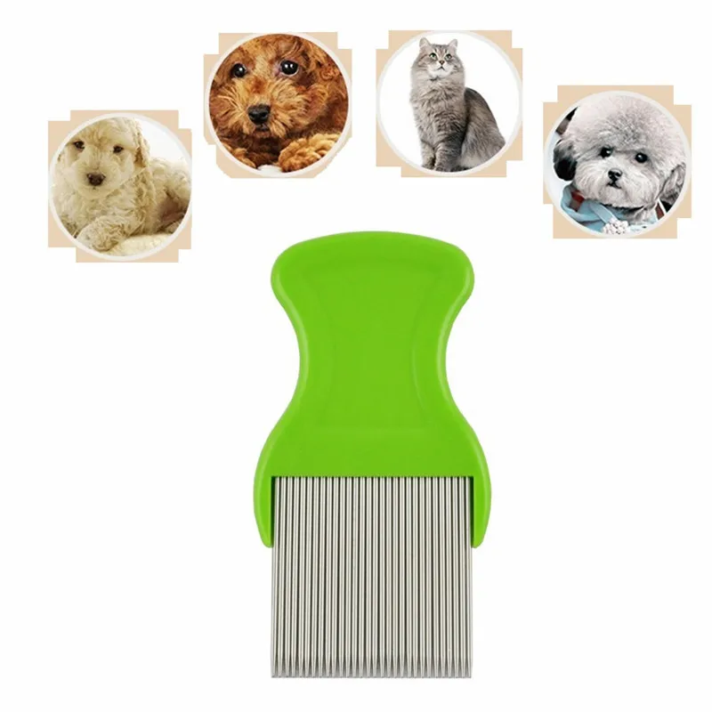 Stainless steel long needle Children fine toothed ticks comb Pet fleas