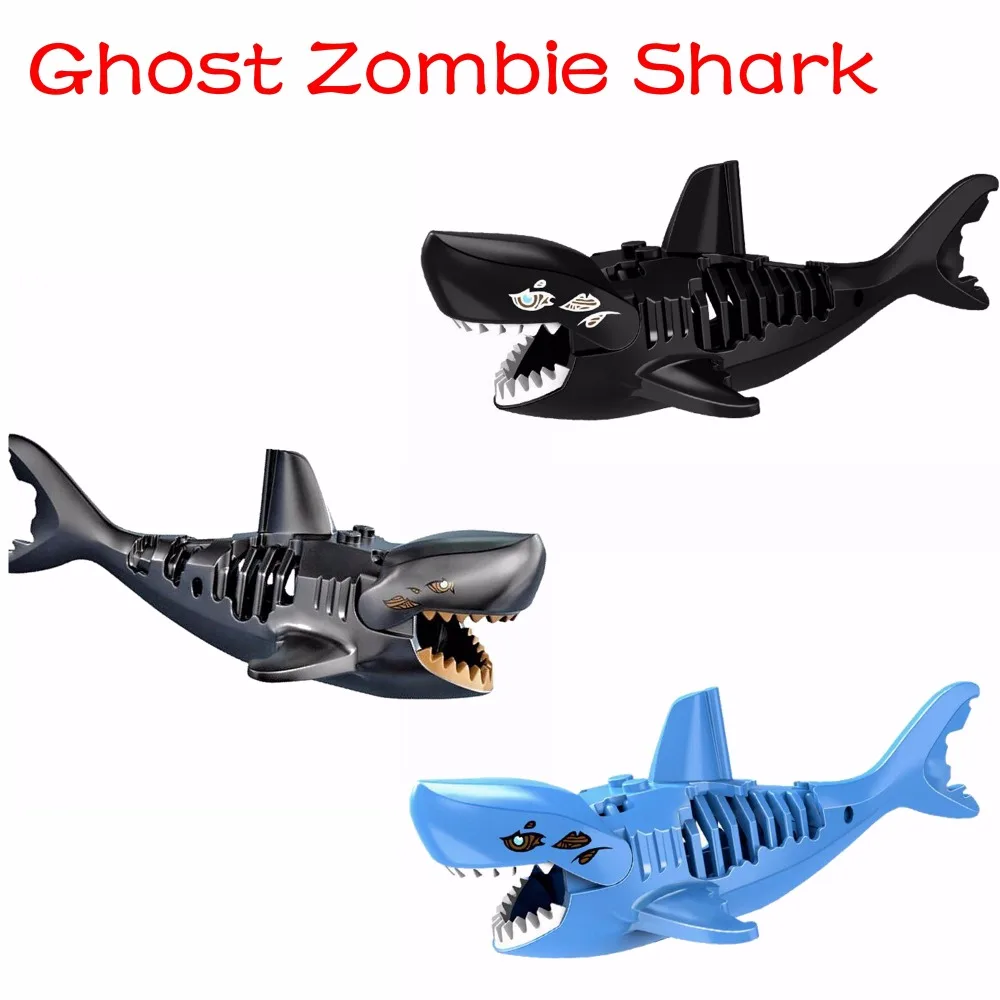 

Legoing Single Sale Pirates of the Caribbean Ghost Zombie Shark Bricks Model Building Bricks Toys For Children brick blcok gifts