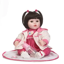 Muñeca reborn de 55 cm con dos coletas