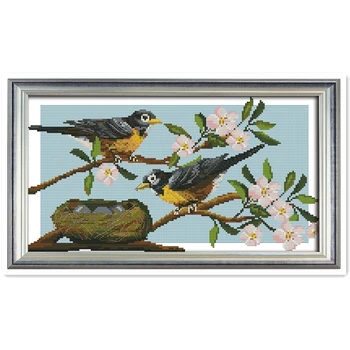 

Birds' Expectation Needlework DMC Cross Stitch Fabric Chinese Counted Cross Stitch Pattern kits-for-embroidery Home Decor