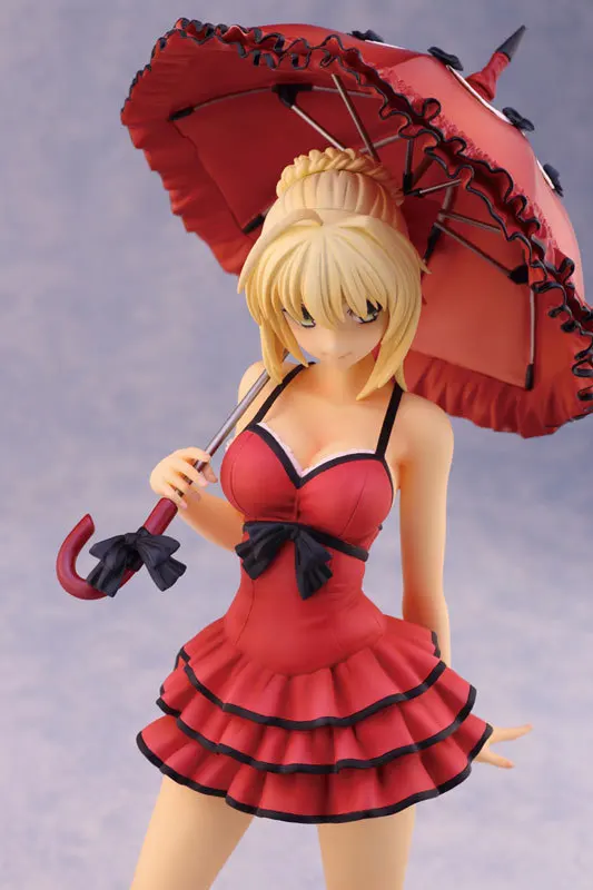 Новое поступление Аниме Фигурка Fate Stay Night Fate/Экстра меч цельное платье Ver In Red зонтик 25 см кукла, модель из ПВХ