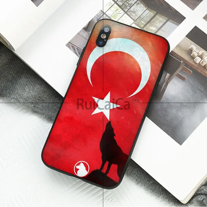 Ruicaica флаг Турции волк DIY Окрашенные аксессуары для телефонов Чехол Apple iPhone 8 7 6 6S Plus