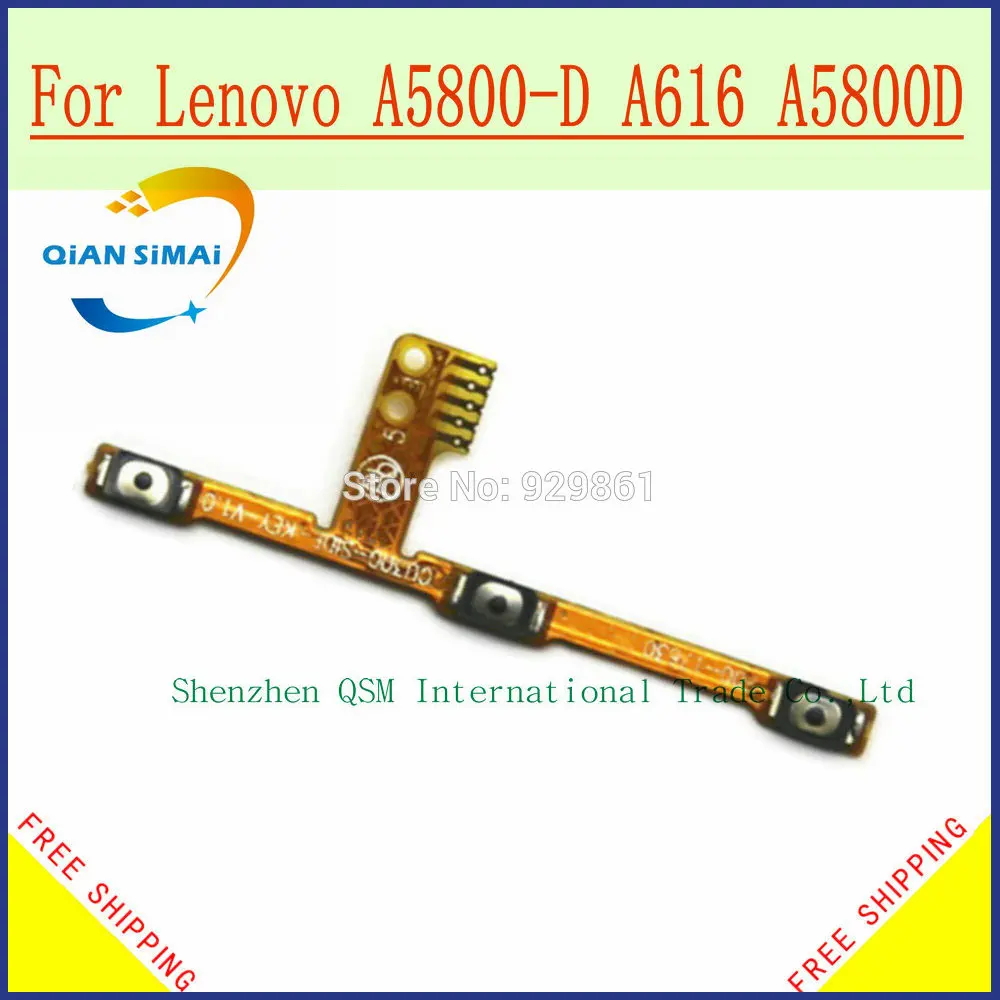 QiAN SiMAi New Original power on/off &amp Volume up/down Buttons Control Key flex cable For Lenovo A5800-D A616 A5800D Mobile phone |