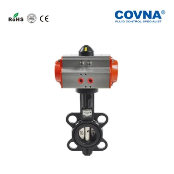 

6'' Pneumatic Butterfly Valve Double Acting Cast Iron Body with Cast Iron Disc EPDM Sealing