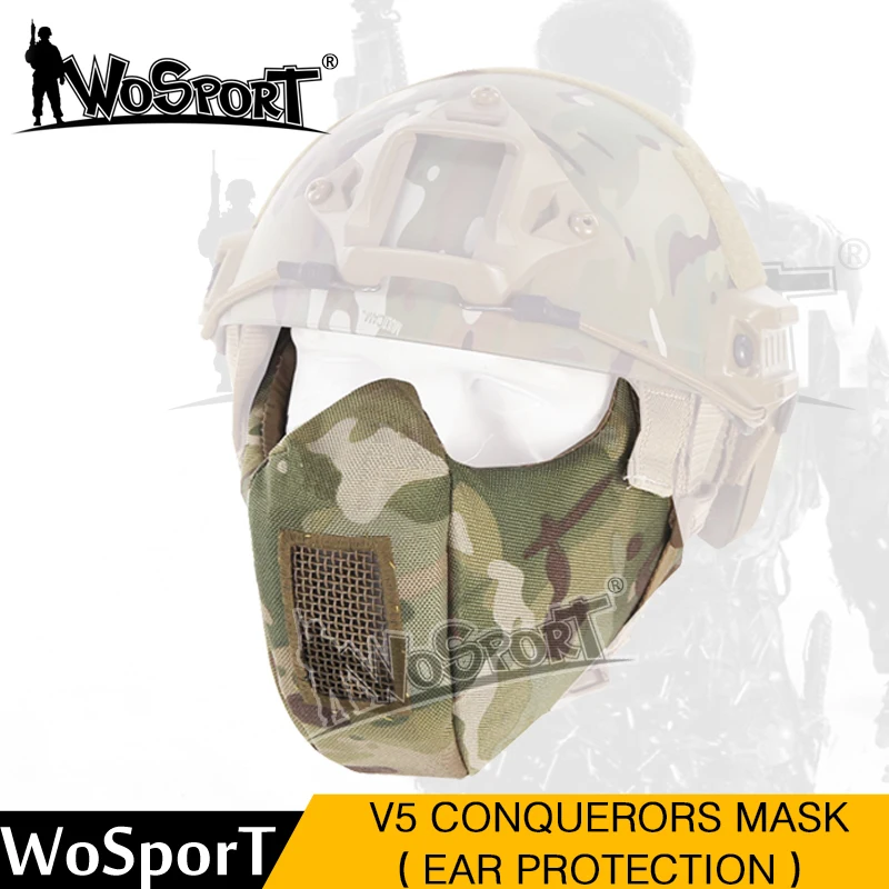 

Tactical Mask Airsoft Mesh Steel Ear Protection Army Military Airsoft Mask Hunting Shooting CS Outdoor Paintball Accessories