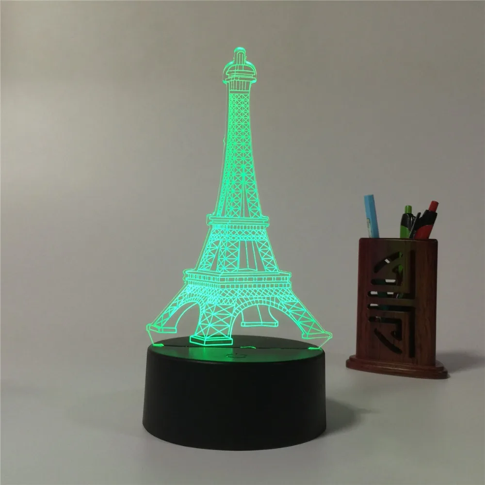 USB Новинка 7 цветов 3D USB Tower Декор светодио дный Light Touch индукции Управление ночник настольная лампа Home Decor