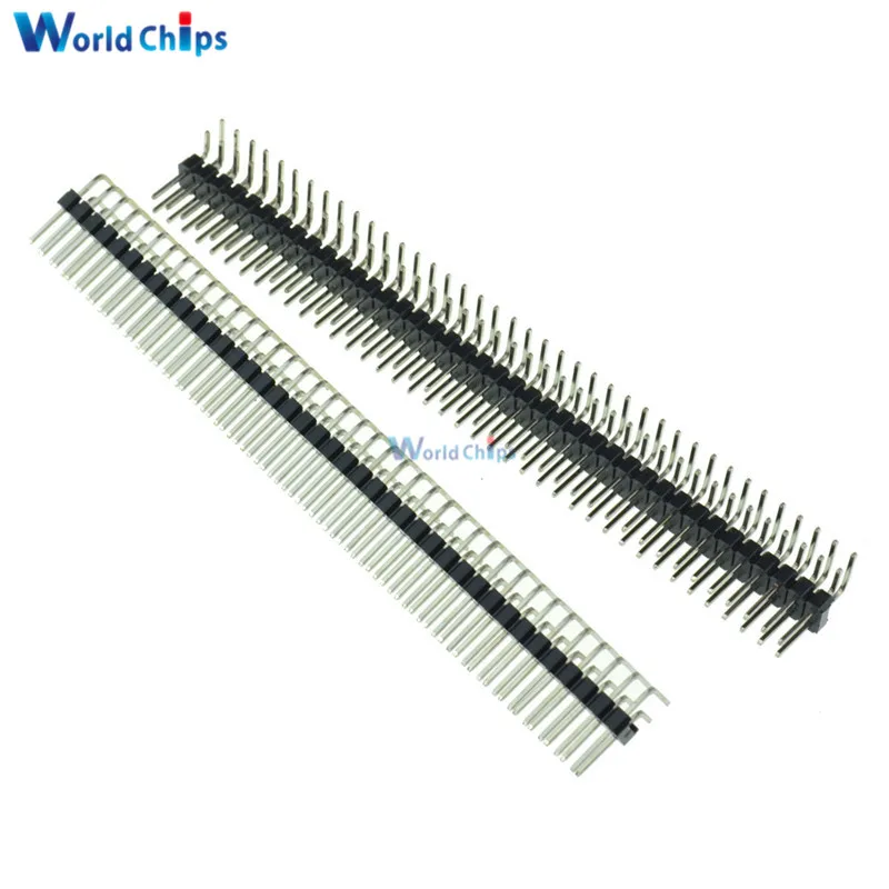 

5PCS 2.54mm 2 x 40 Pin Male Double Row Right Angle Pin Header Strip