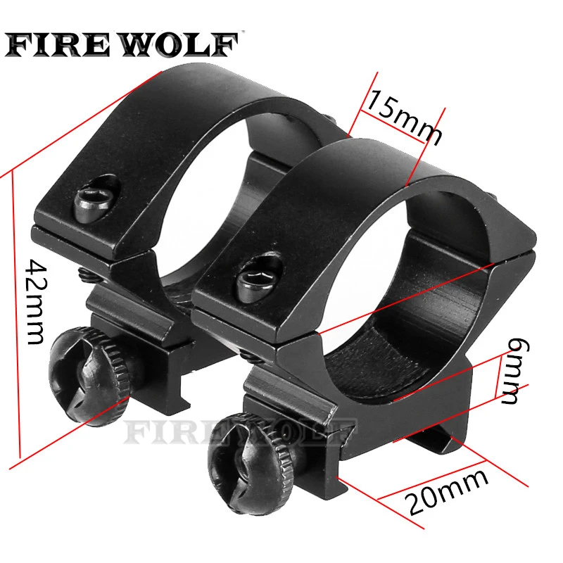 

FIRE WOLF 30mm Low QD Scope Ring Mount 20mm RIS Rail Hunting Rail Mount Airsoft Flashlight Mount Bracket Holder Base