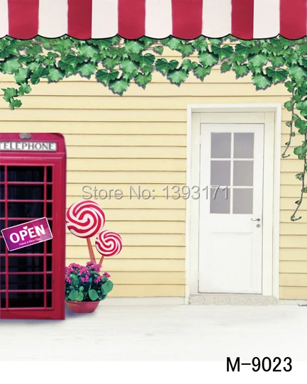 

2*3m vinyl photography backdrop photo studio photographic background backdrops for photography Red mailbox, lollipop wall m-9023