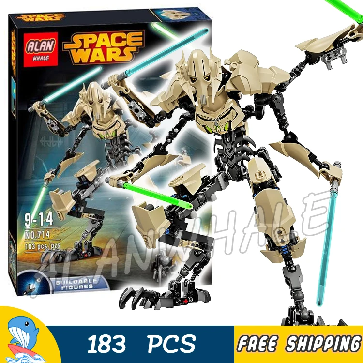 

183PCS New Space Wars General Grevious Figures Light Sabers 714 Model Building Blocks Toys Set Bricks Compatible With Lego