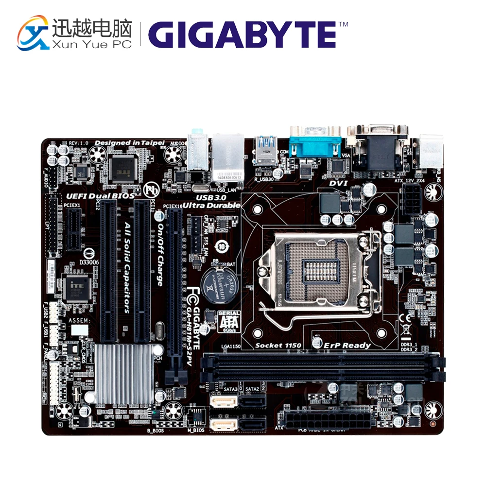 

Gigabyte GA-H81M-S2PV Desktop Motherboard H81M-S2PV H81 LGA 1150 i3 i5 i7 DDR3 16G Micro-ATX