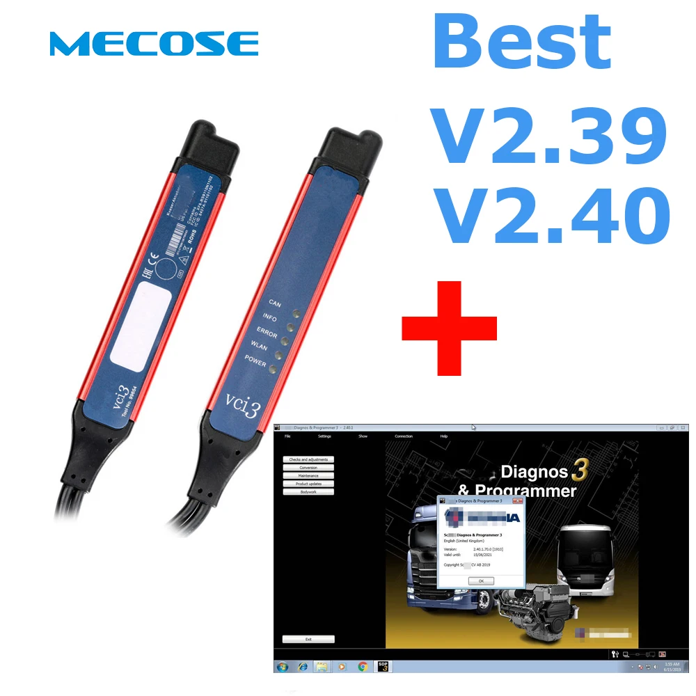

2019 Latest Truck Scanner Cable VCI3 V2.39 V2.40.1 SDP3 VCI3 Scanner VCI3 SDP3 VCI-3 Heavy DutyTruck Diagnosis WIFI