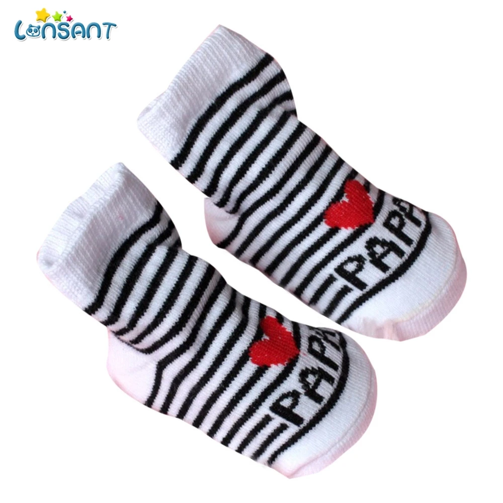 LONSANT Cute Papa Mama Baby Socks Girls Boys Baby Sokken Soft Anti Slip