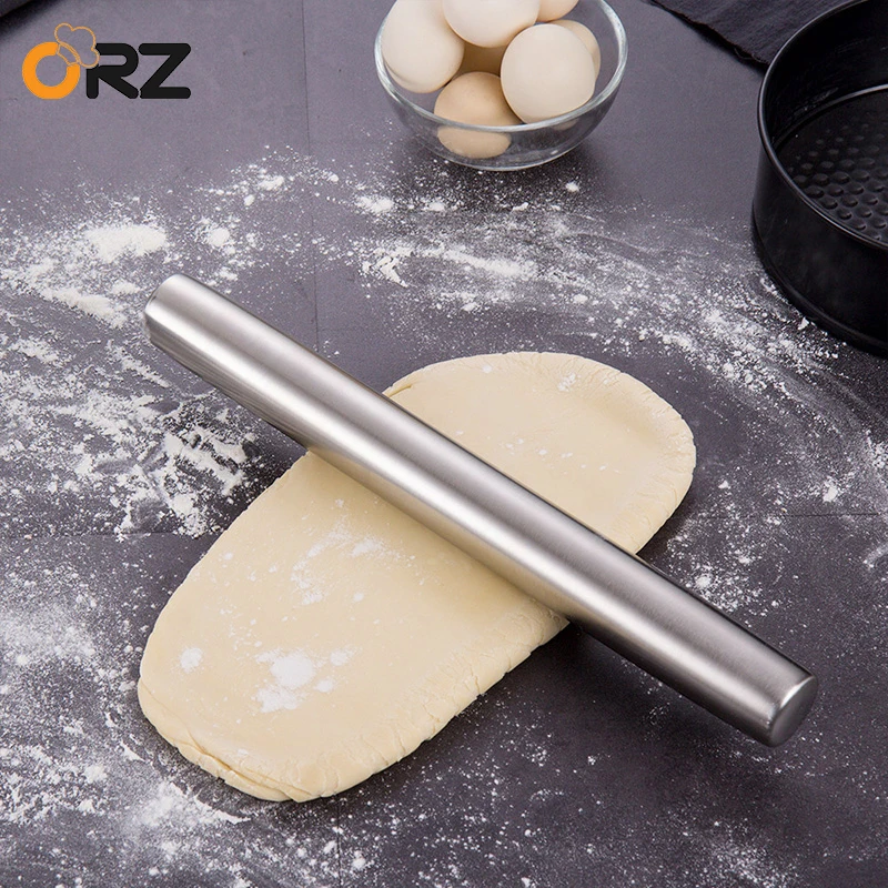 

35cm Rolling Pin Metal Dough Fondant Cookies Pizza Rolling Pin Kitchen Baker Roller Non Stick Stainless Steel Roller Decorating
