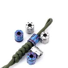 1 шт. титановый сплав револьвер журнал форма EDC бусы на веревочке нож бусины веревка шнур бусины на шнурке Подвески уличные аксессуары