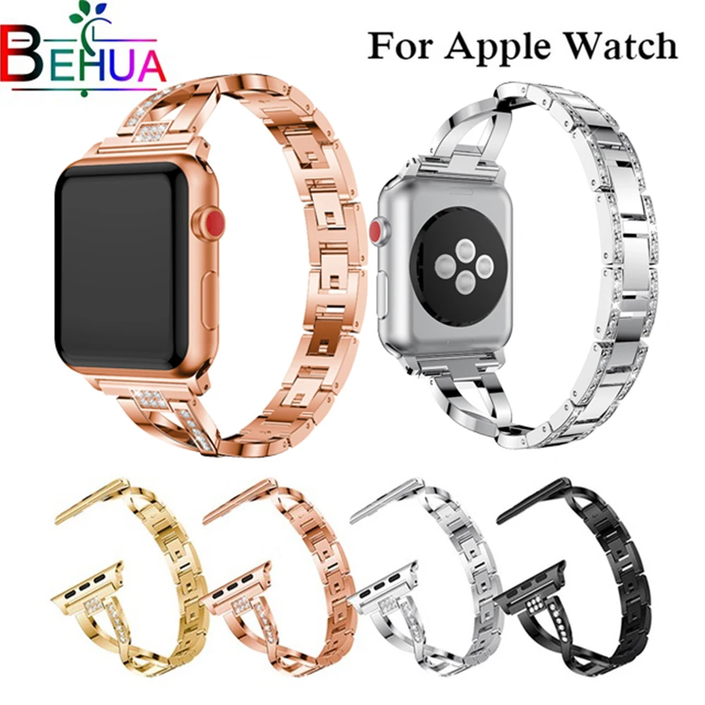 

stainless steel fashion Women's strap for Apple watch band strap 38mm 42mm for iwatch Series 4 3 2 1 Bracelet watch band replace