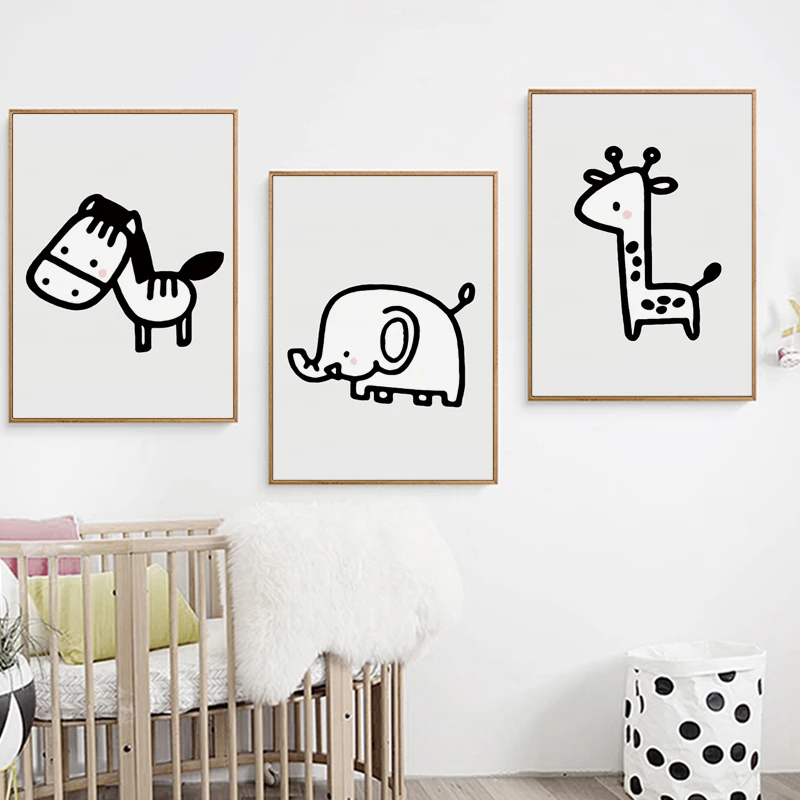 Cute Small Animal Canvas Poster Home Art Wall Nordic Kids Children Room Decor Cute Small Animal Canvas Poster Home Art Wall Nordic Kids Children Room Decor